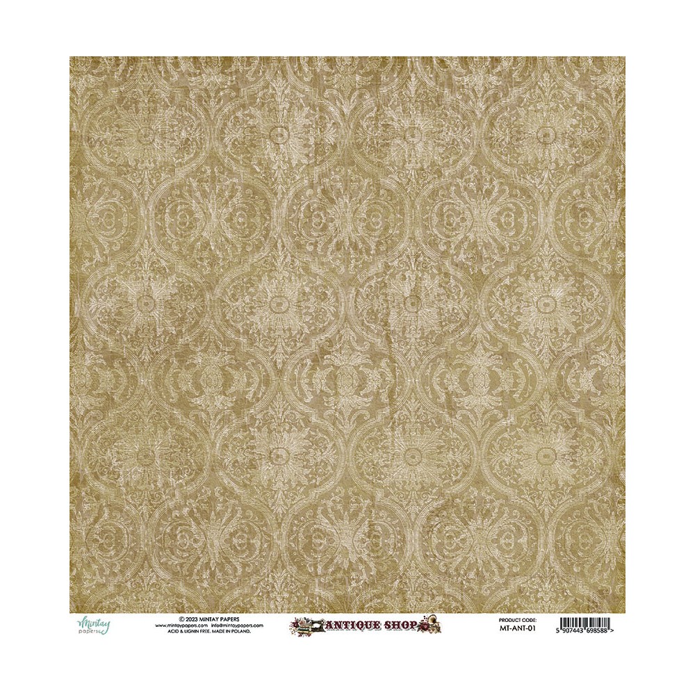 Scrapbooking paper 30,5 x 30,5 cm - Mintay - Antique Shop 01