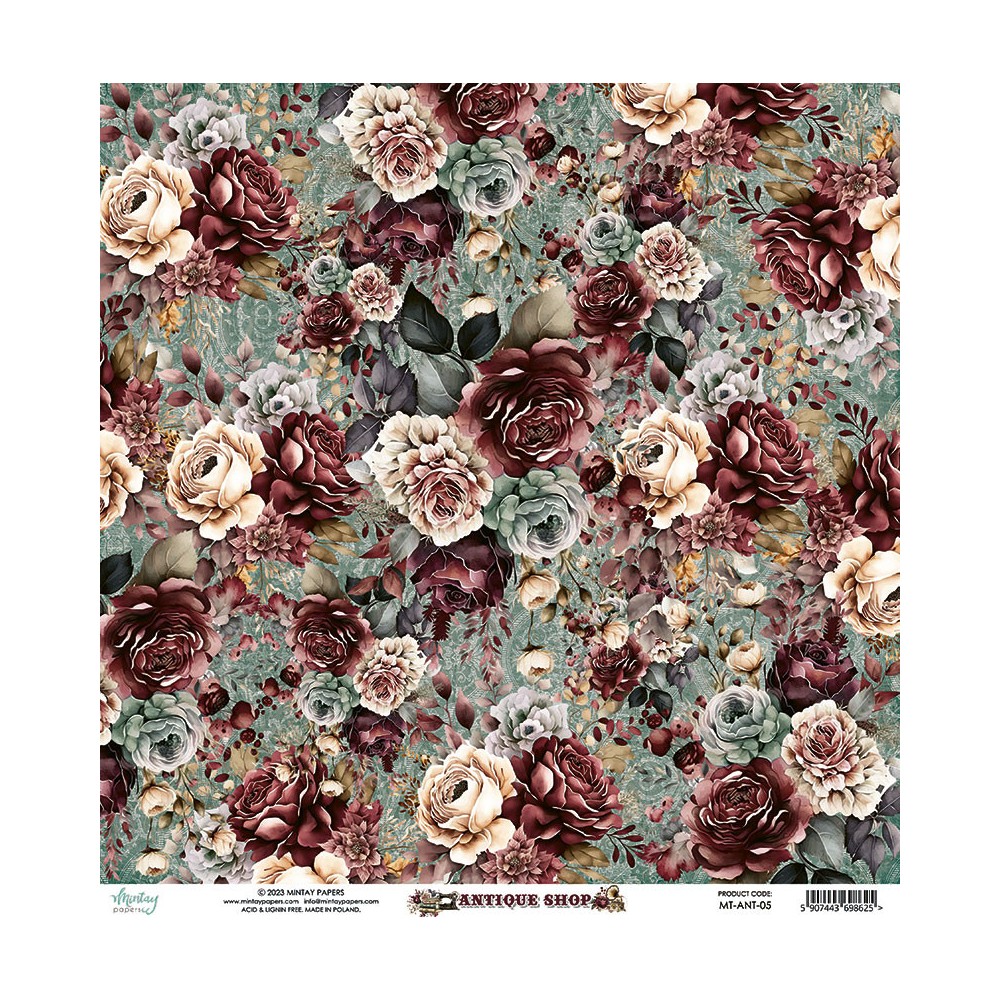 Scrapbooking paper 30,5 x 30,5 cm - Mintay - Antique Shop 05