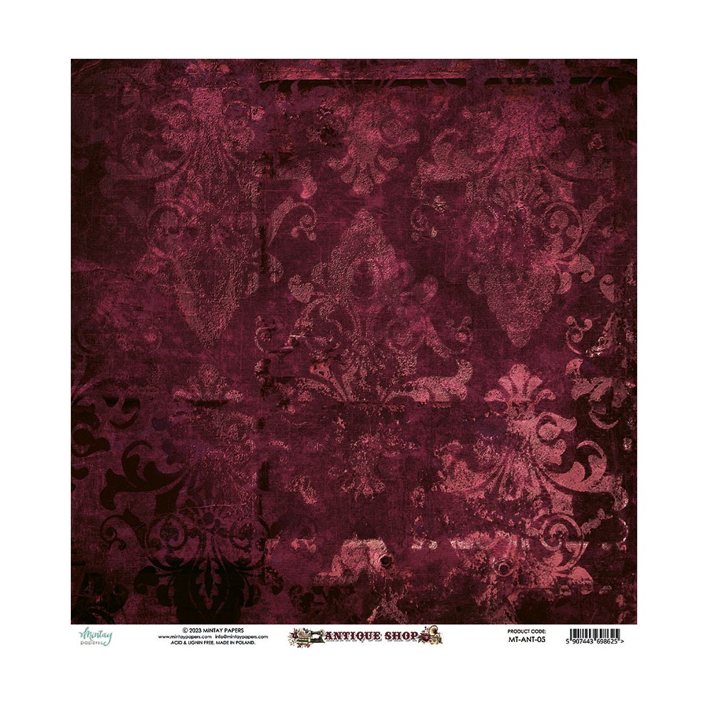 Scrapbooking paper 30,5 x 30,5 cm - Mintay - Antique Shop 05