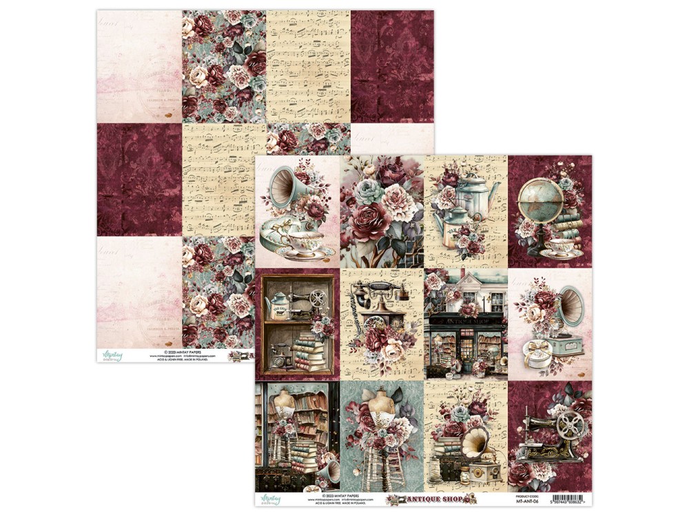 Papier do scrapbookingu 30,5 x 30,5 cm - Mintay - Antique Shop 06
