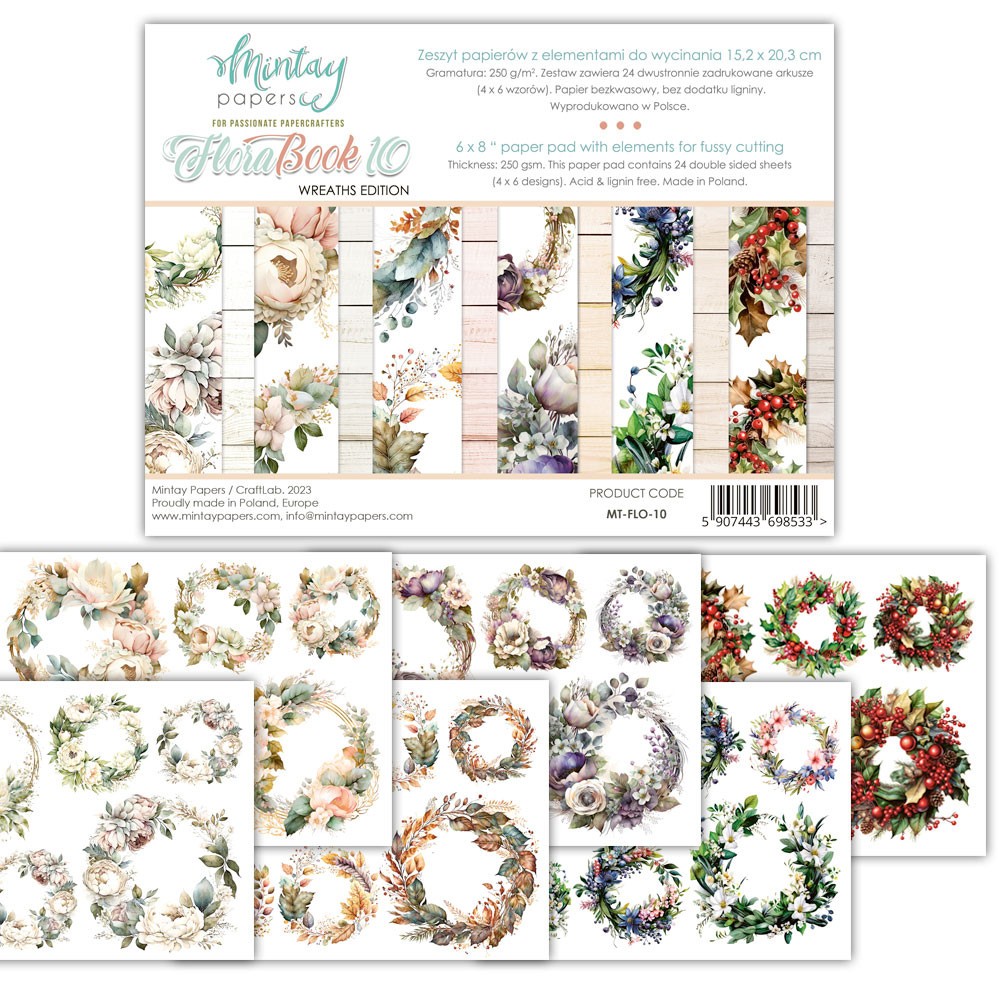 Scrapbooking paper set 15,2 x 20,3 cm - Mintay - Flora Book 10