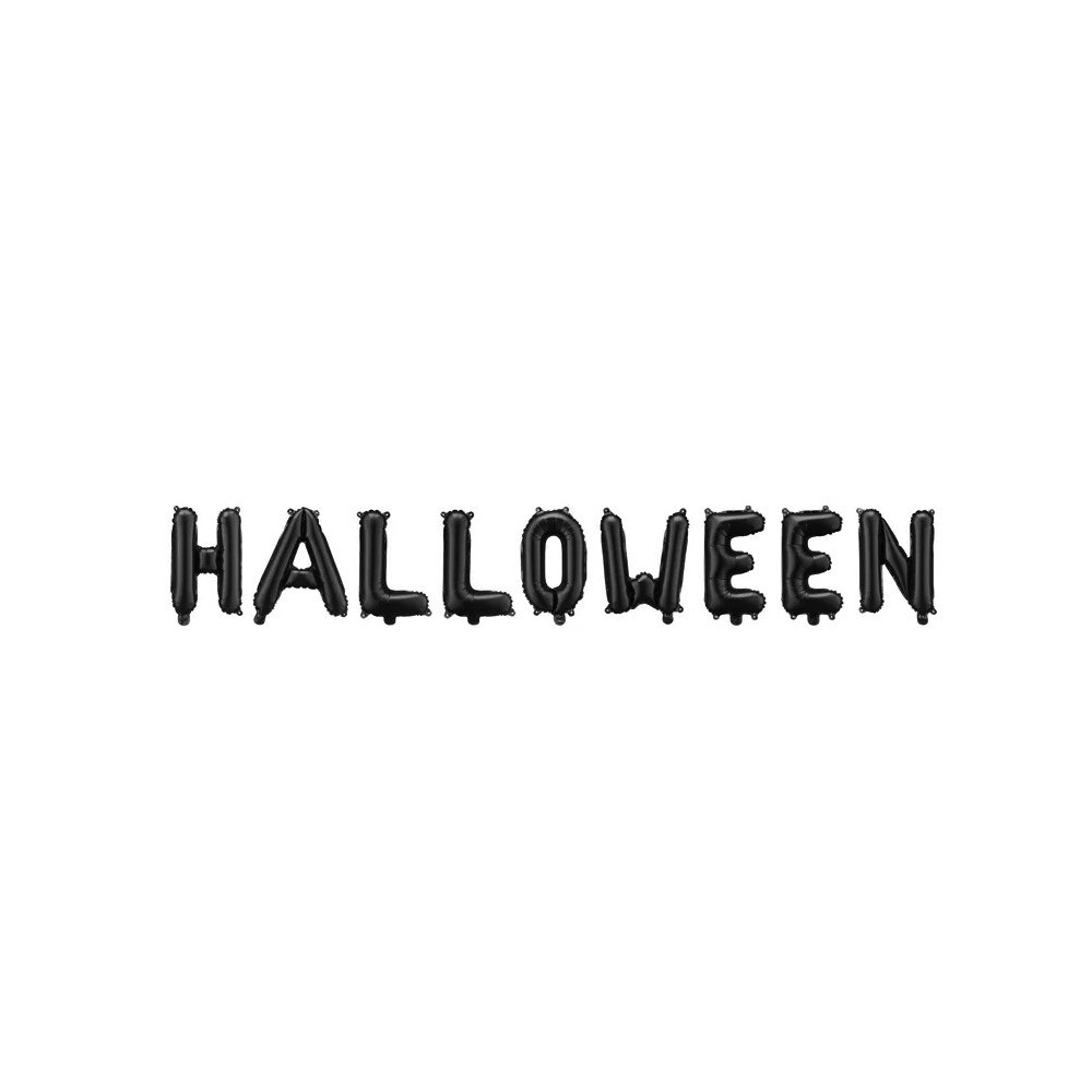 Balon foliowy napis Halloween - czarny, 46 x 230 cm