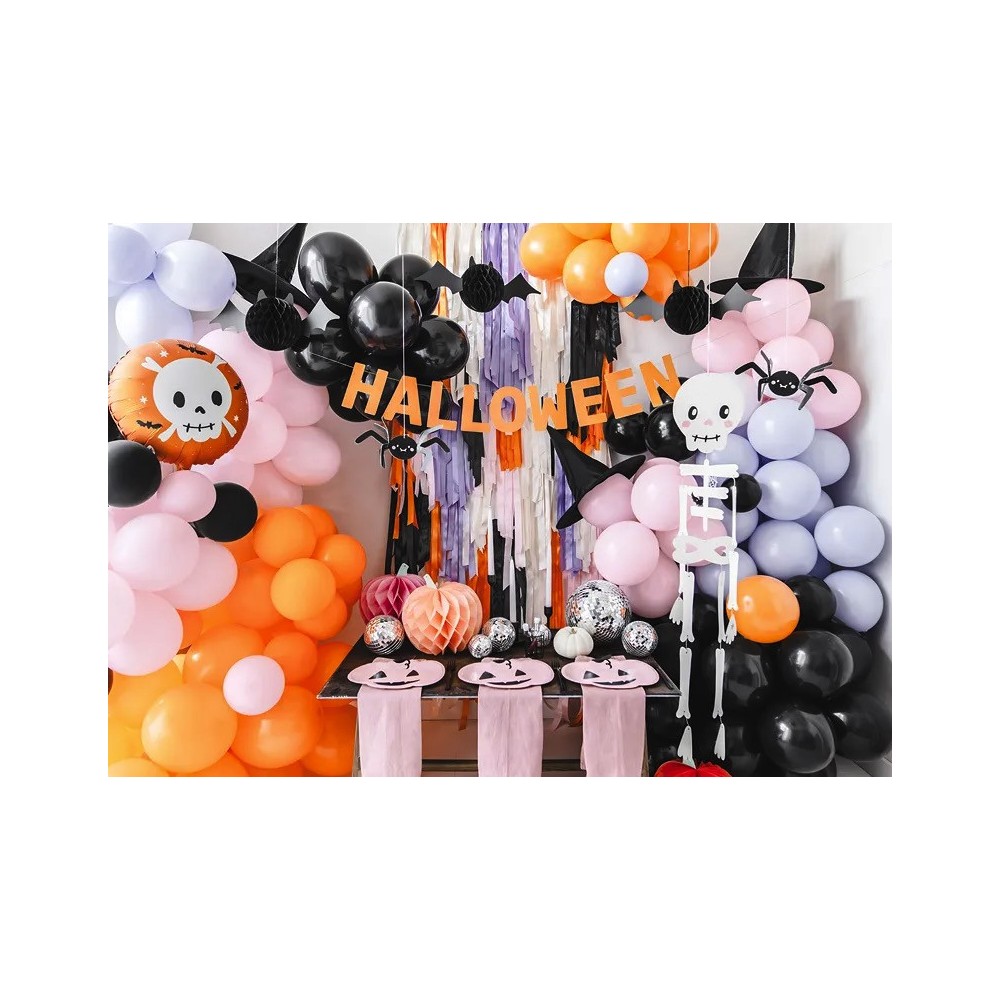Foil balloon Skull - orange, 45 cm
