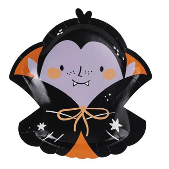 Dracula paper plates - black, 6 pcs.