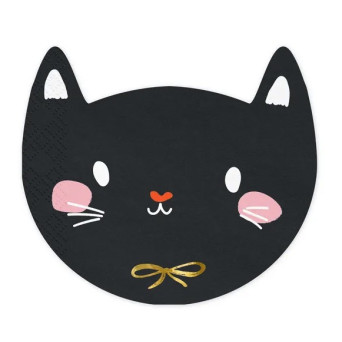Cat napkins - black, 20 pcs.
