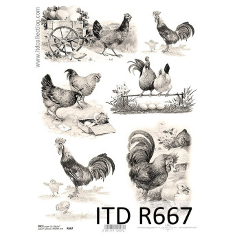 Decoupage paper A4 - ITD Collection - rice, R667