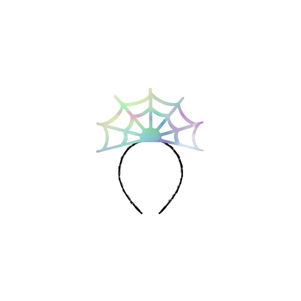 Spooky Halloween headband, Spider Web - holographic, 21 x 23 cm
