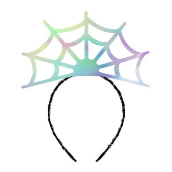 Spooky Halloween headband, Spider Web - holographic, 21 x 23 cm