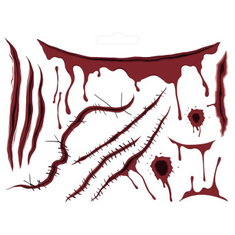 Scars temporary tattoos - 13 pcs.