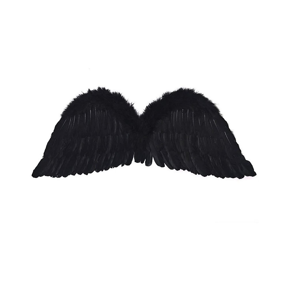 Angel wings for Halloween - black, 30 x 75 cm