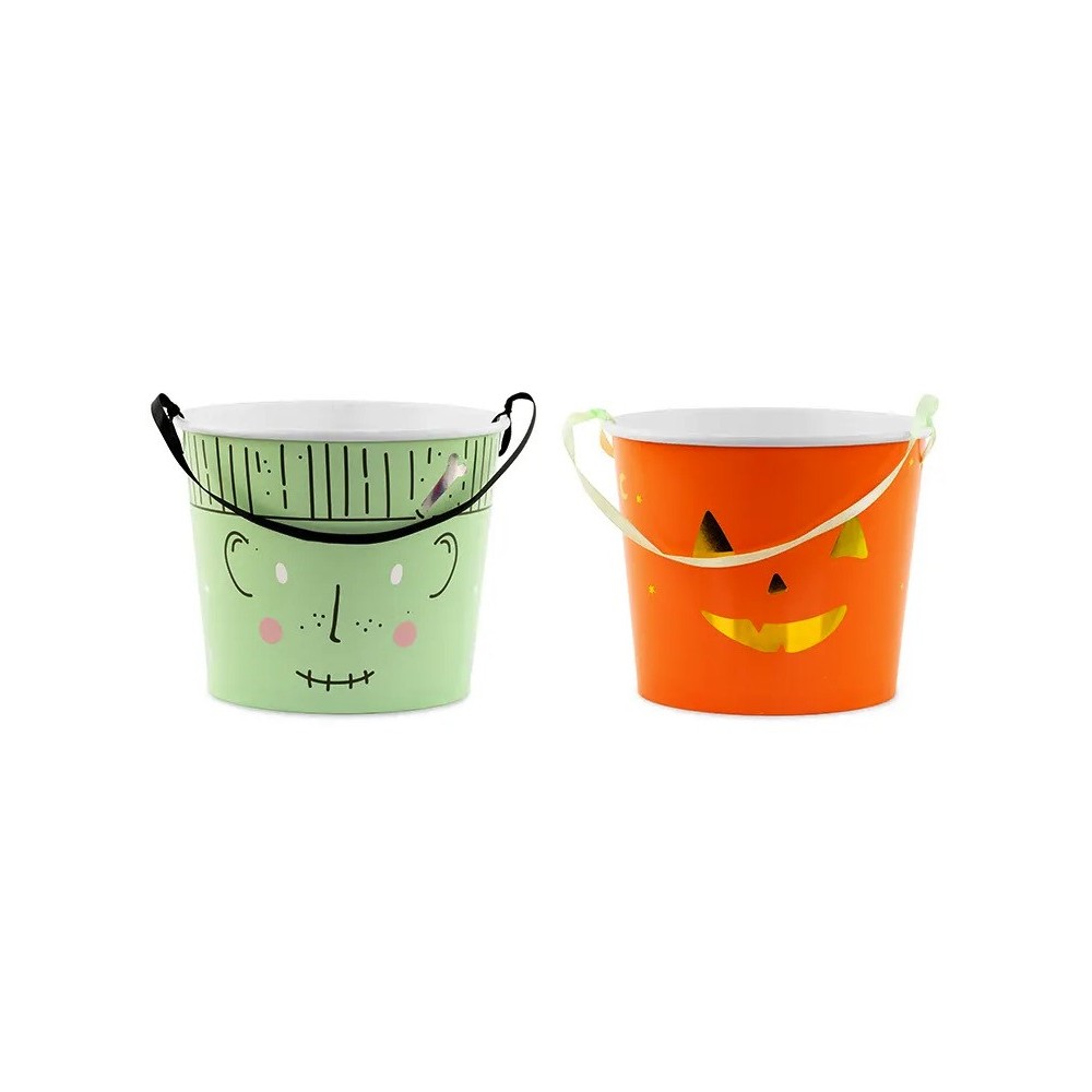 Halloween candy buckets - 13,5 cm, 2 pcs.