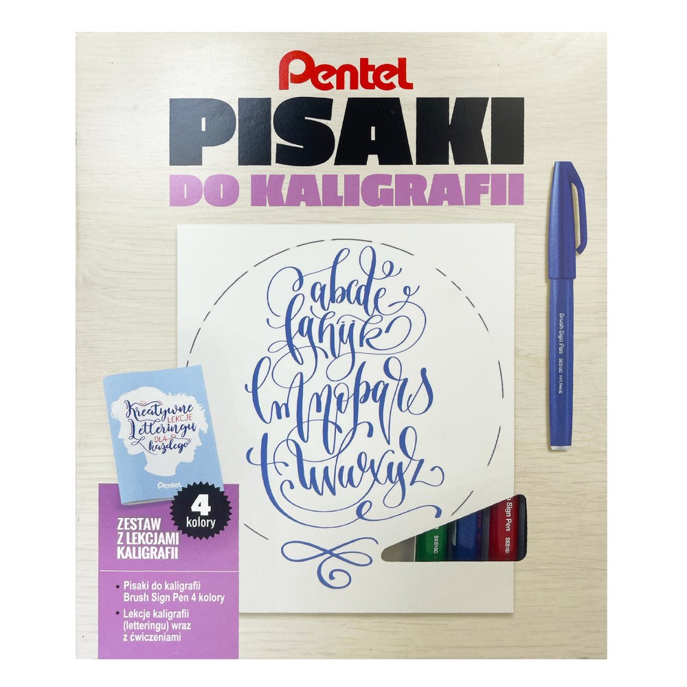 Kurs letteringu, zestaw do kaligrafii - Pentel - ABCD