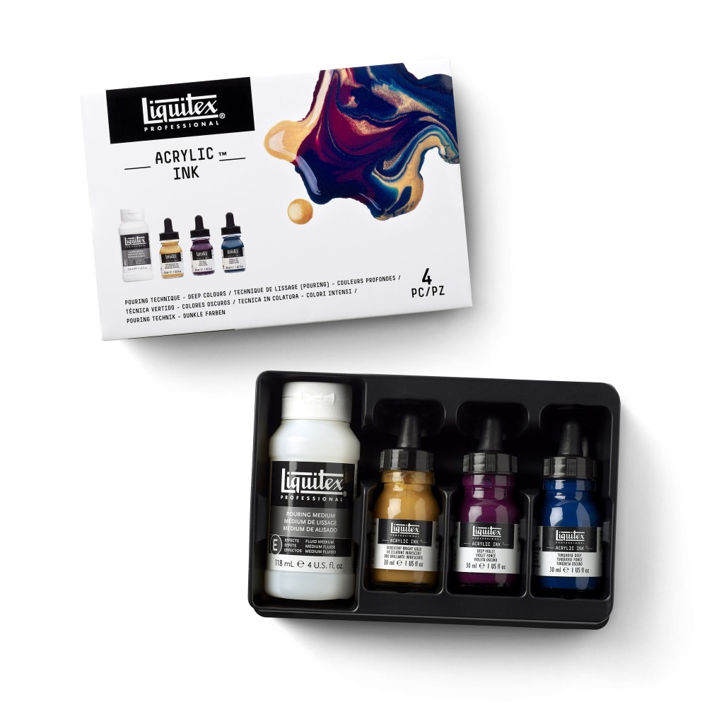 Set of Professional Acrylic inks - Liquitex - Deep Colors, 3 colors x 30 ml