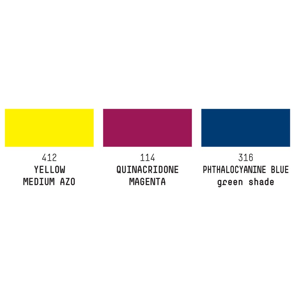 Set of Professional Acrylic inks - Liquitex - Primary Colors, 3 colors x 30 ml