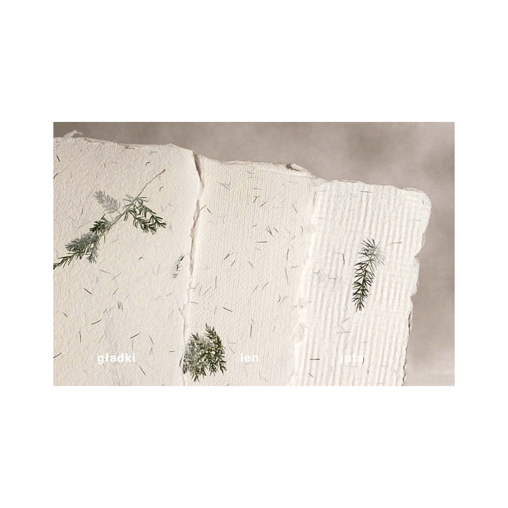 Papier czerpany - Kalander - asparagus, gładki, A5