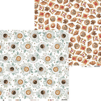 Papier do scrapbookingu 30,5 x 30,5 cm - Piątek Trzynastego - Coffee Break 02