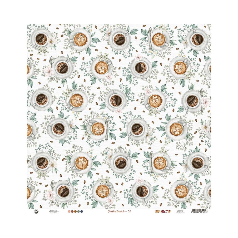 Papier do scrapbookingu 30,5 x 30,5 cm - Piątek Trzynastego - Coffee Break 02