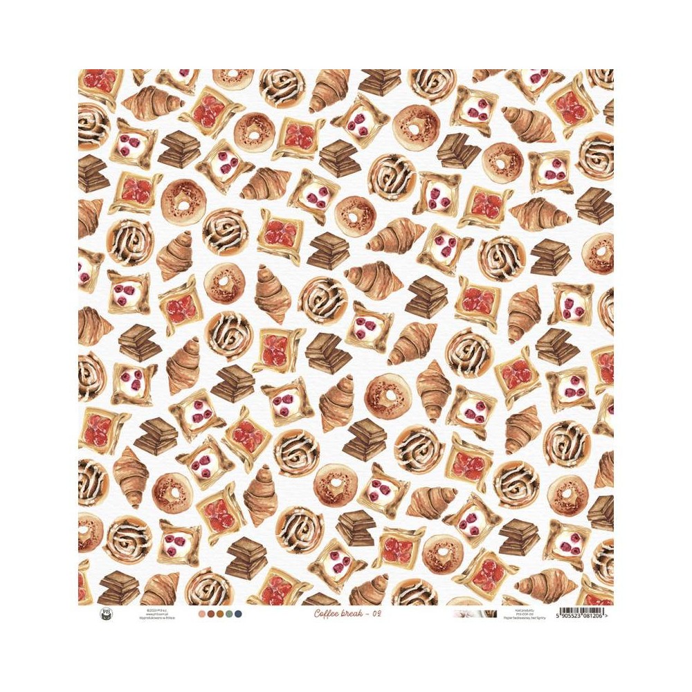 Papier do scrapbookingu 30,5 x 30,5 cm - Piątek Trzynastego - Coffee Break 02