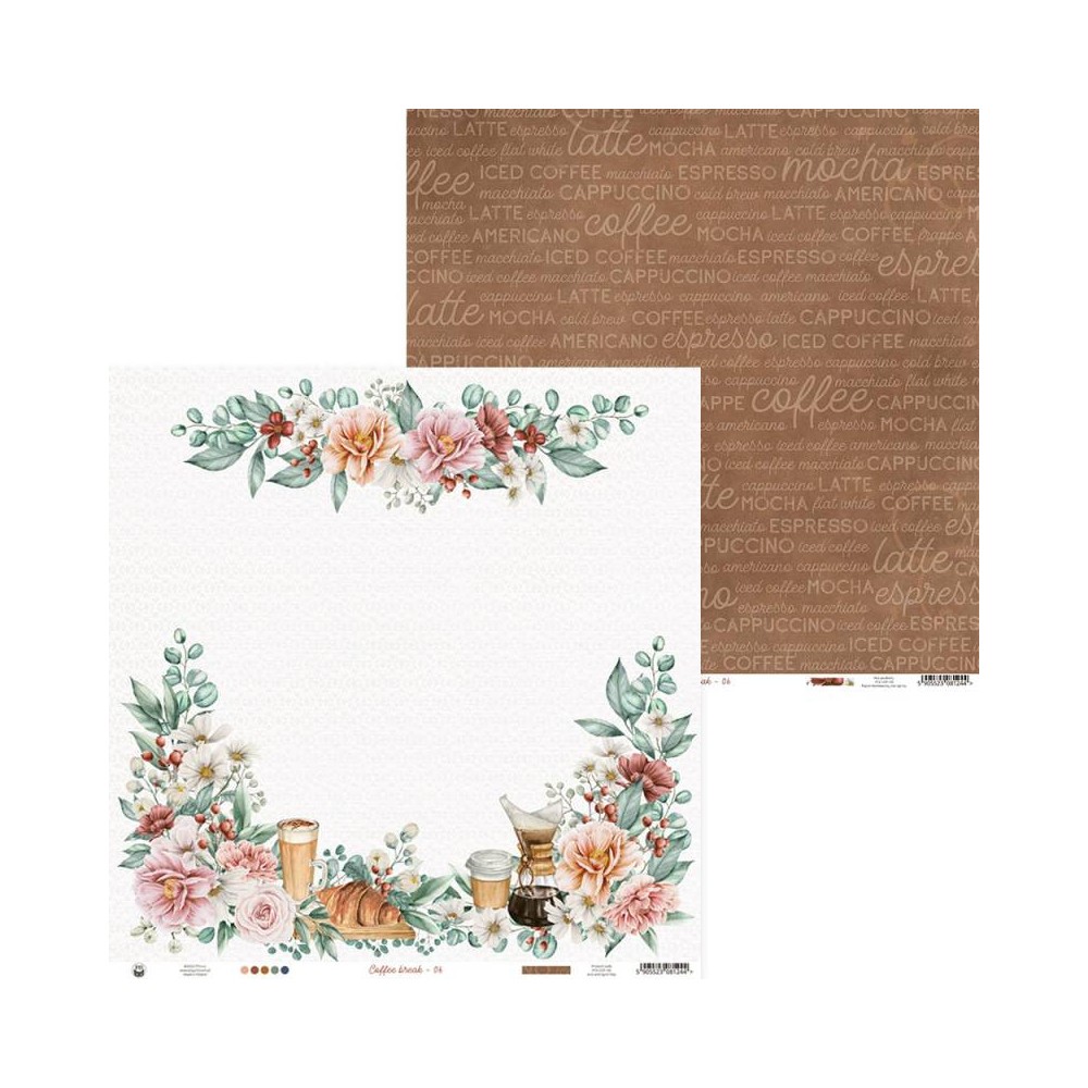 Scrapbooking paper 30,5 x 30,5 cm - Piątek Trzynastego - Coffee Break 06