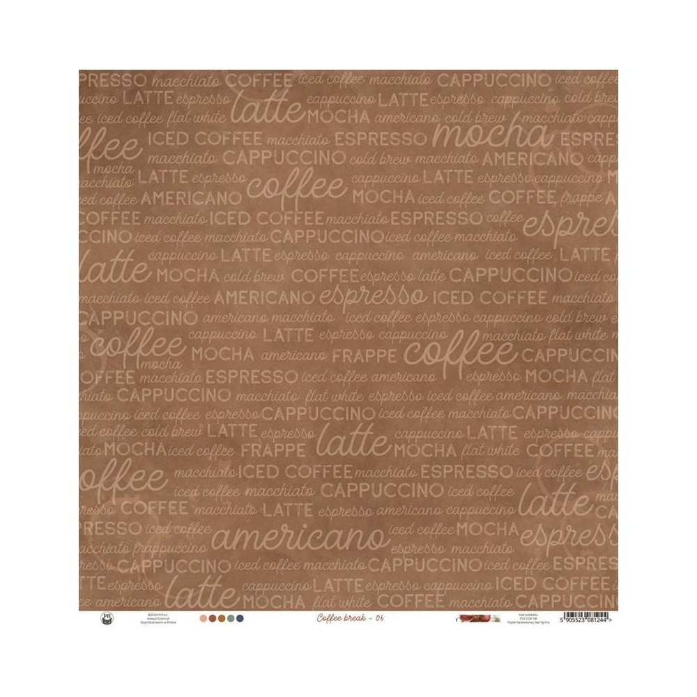 Scrapbooking paper 30,5 x 30,5 cm - Piątek Trzynastego - Coffee Break 06