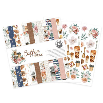Set of scrapbooking papers 30,5 x 30,5 cm - Piątek Trzynastego - Coffee Break