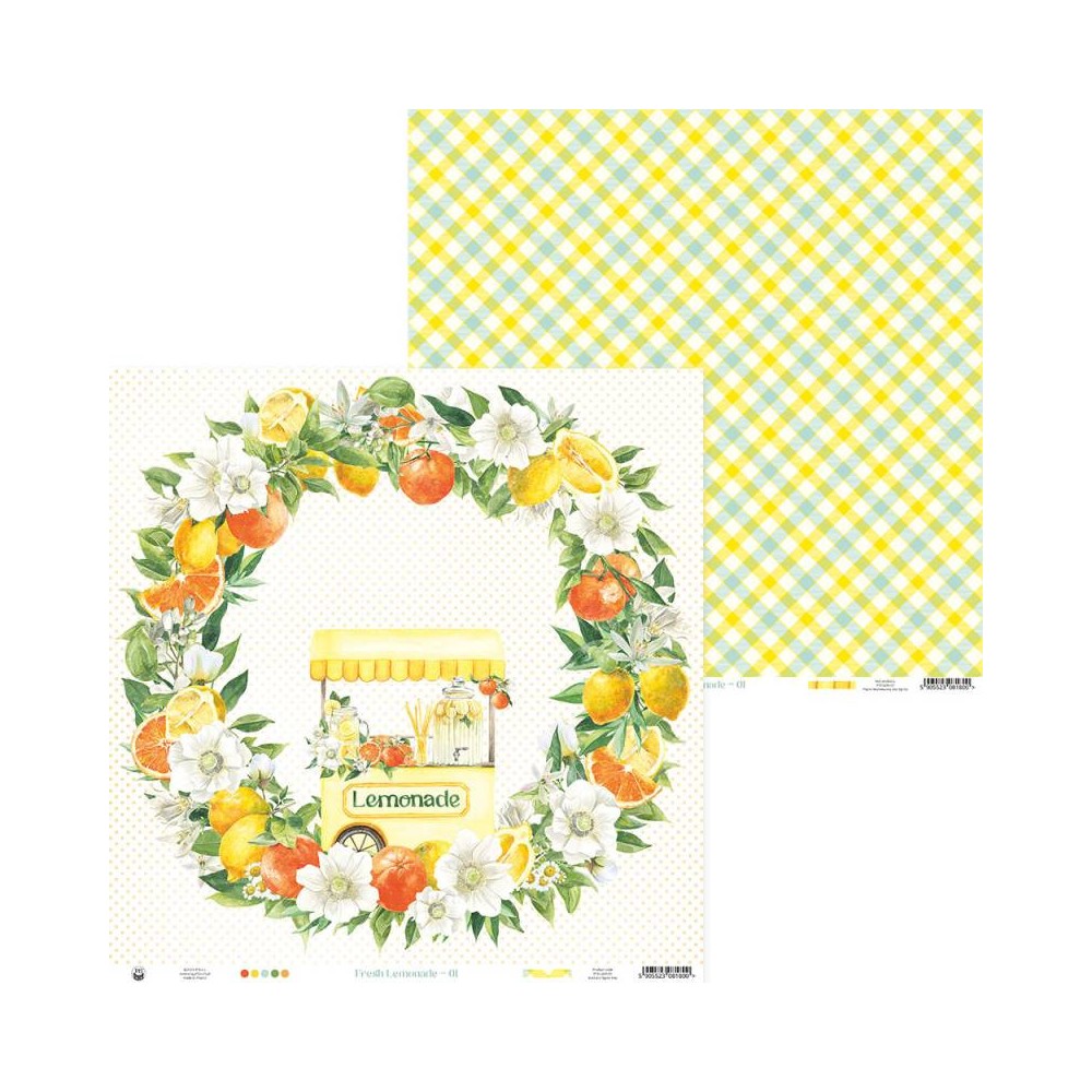 Papier do scrapbookingu 30,5 x 30,5 cm - Piątek Trzynastego - Fresh Lemonade 01
