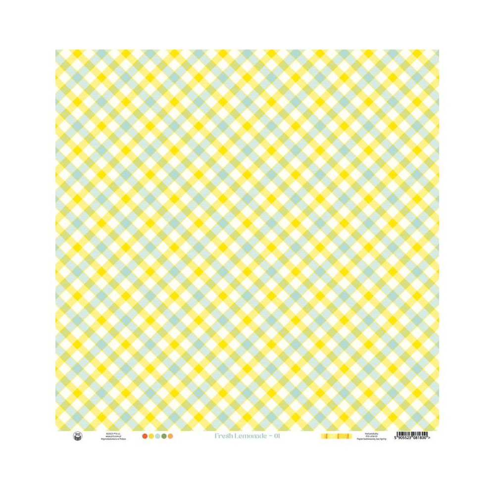 Scrapbooking paper 30,5 x 30,5 cm - Piątek Trzynastego - Fresh Lemonade 01