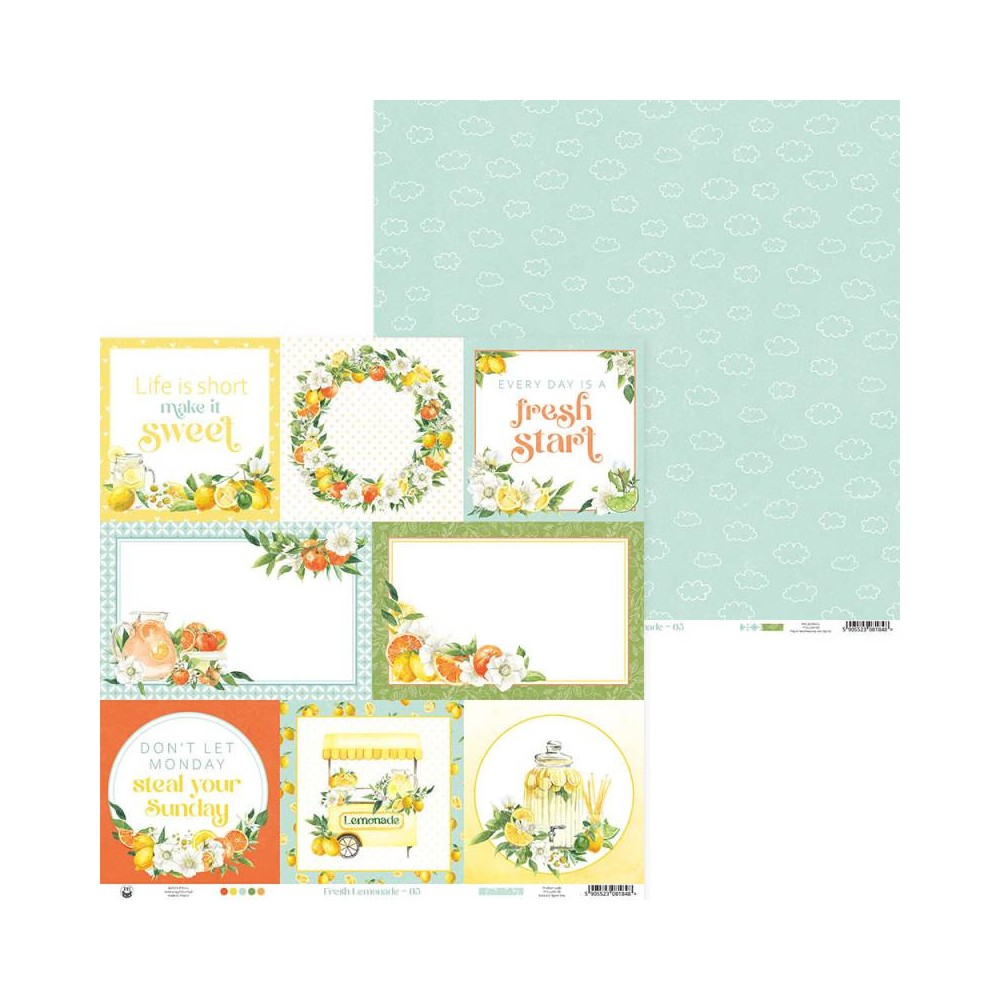 Scrapbooking paper 30,5 x 30,5 cm - Piątek Trzynastego - Fresh Lemonade 05