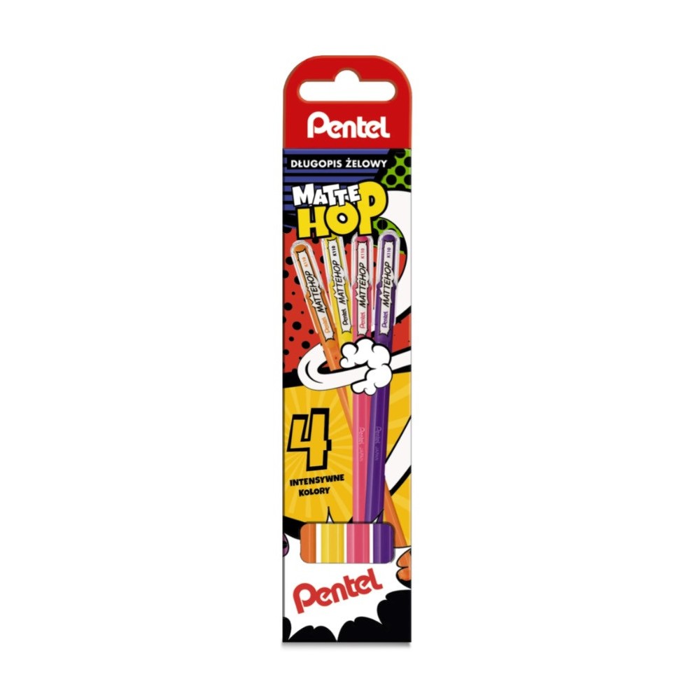 Zestaw długopisów żelowych Mattehop - Pentel - 4 kolory