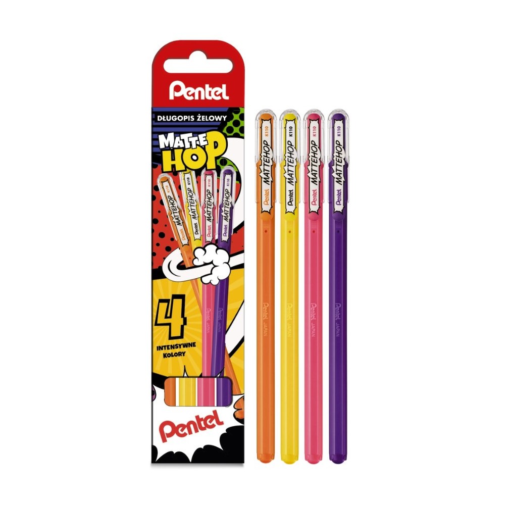 Set of Mattehop gel ballpoint pens - Pentel - 4 colors