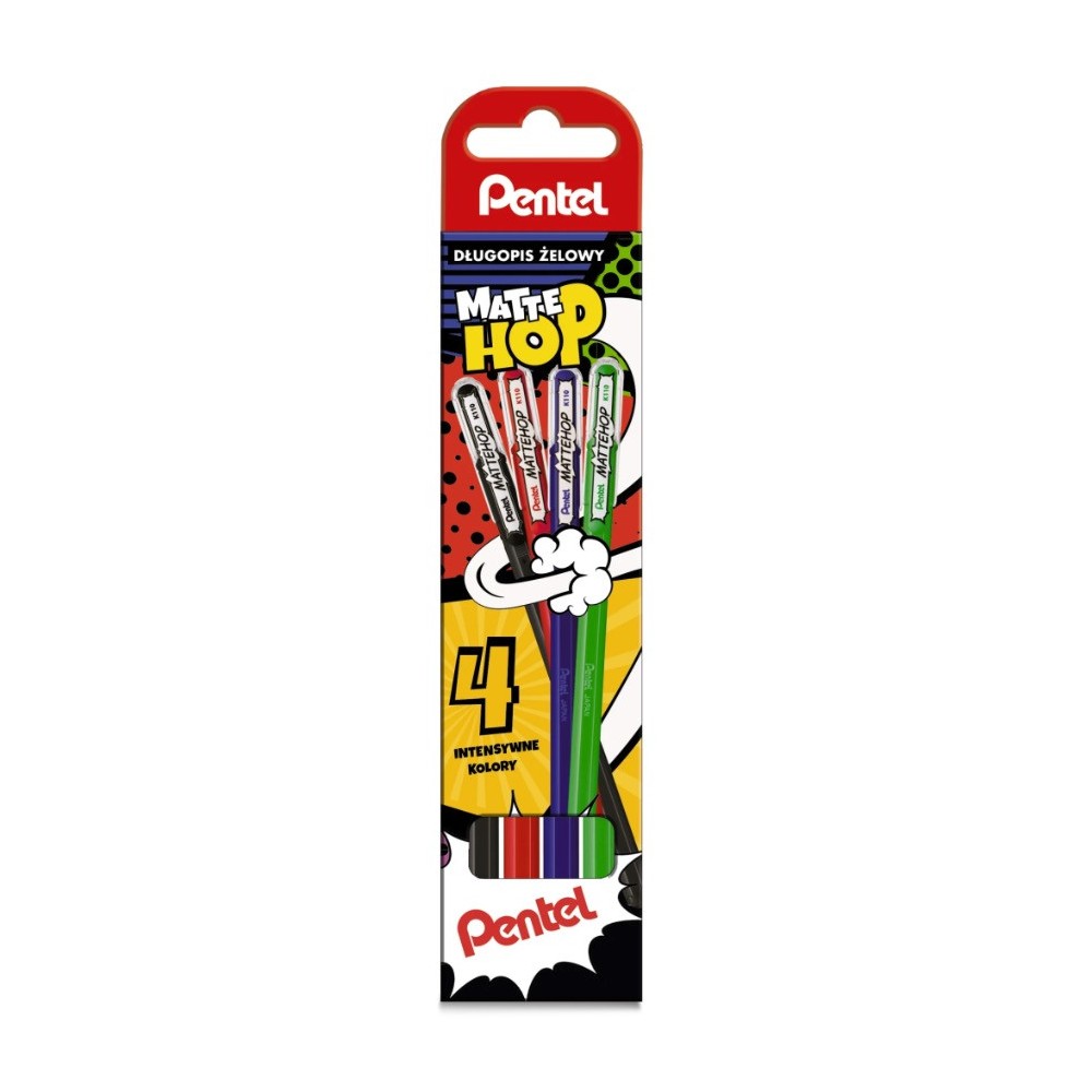 Zestaw długopisów żelowych Mattehop - Pentel - 4 kolory
