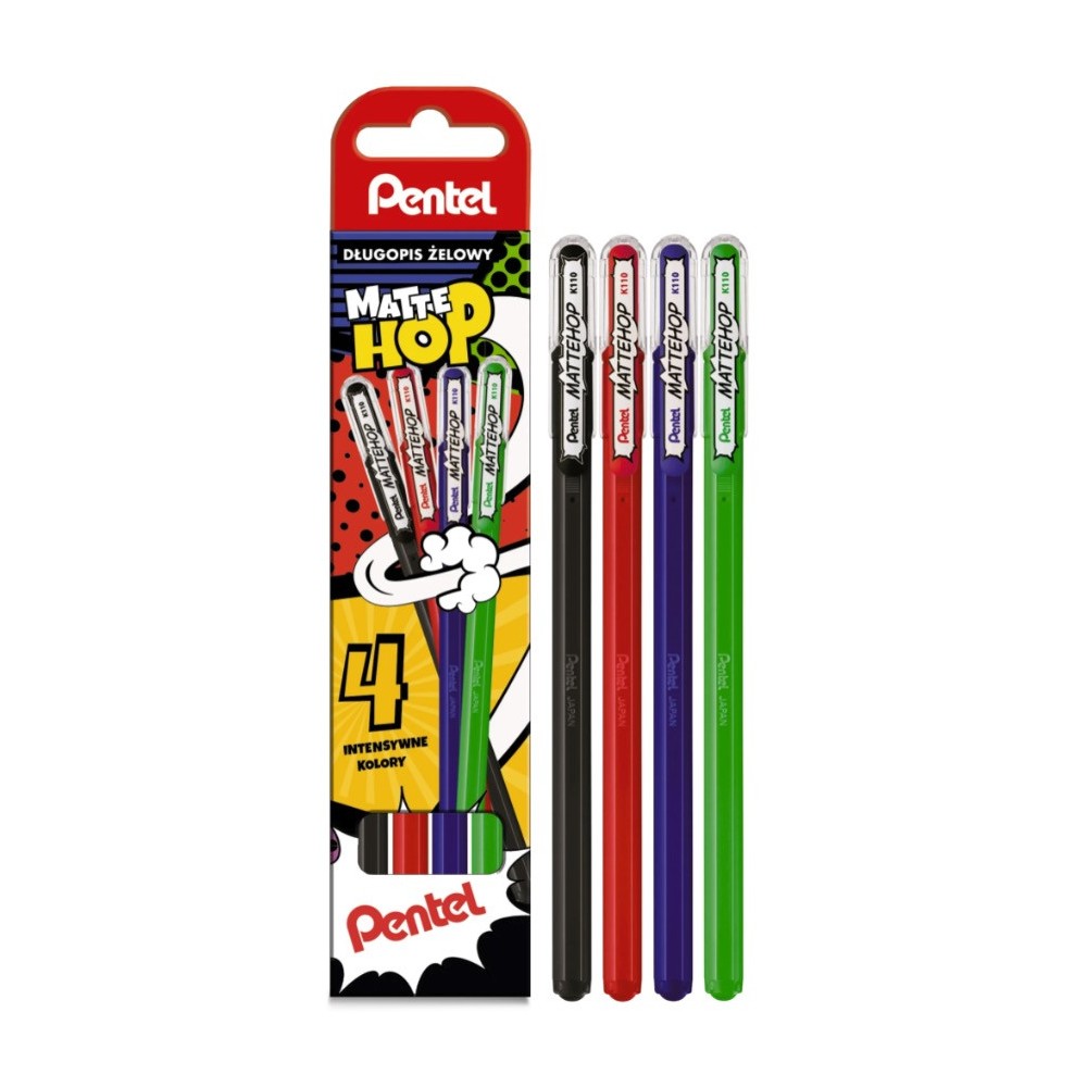 Set of Mattehop gel ballpoint pens - Pentel - 4 colors