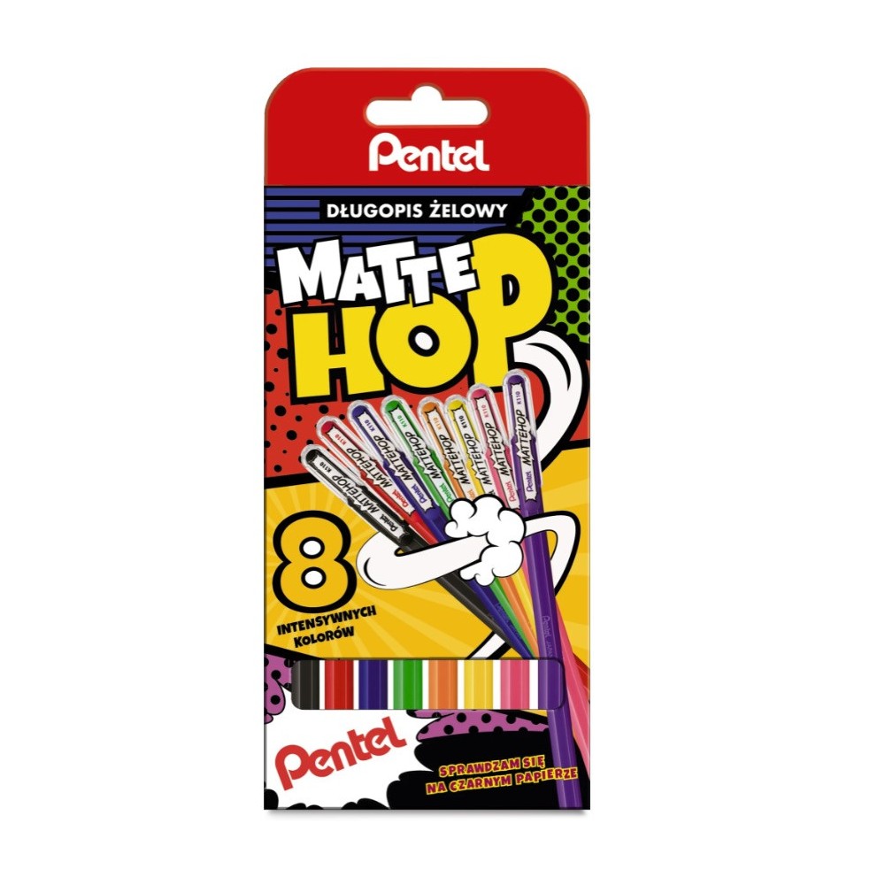 Zestaw długopisów żelowych Mattehop - Pentel - 8 kolorów