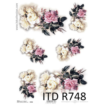 Papier do decoupage A4 - ITD Collection - ryżowy, R748