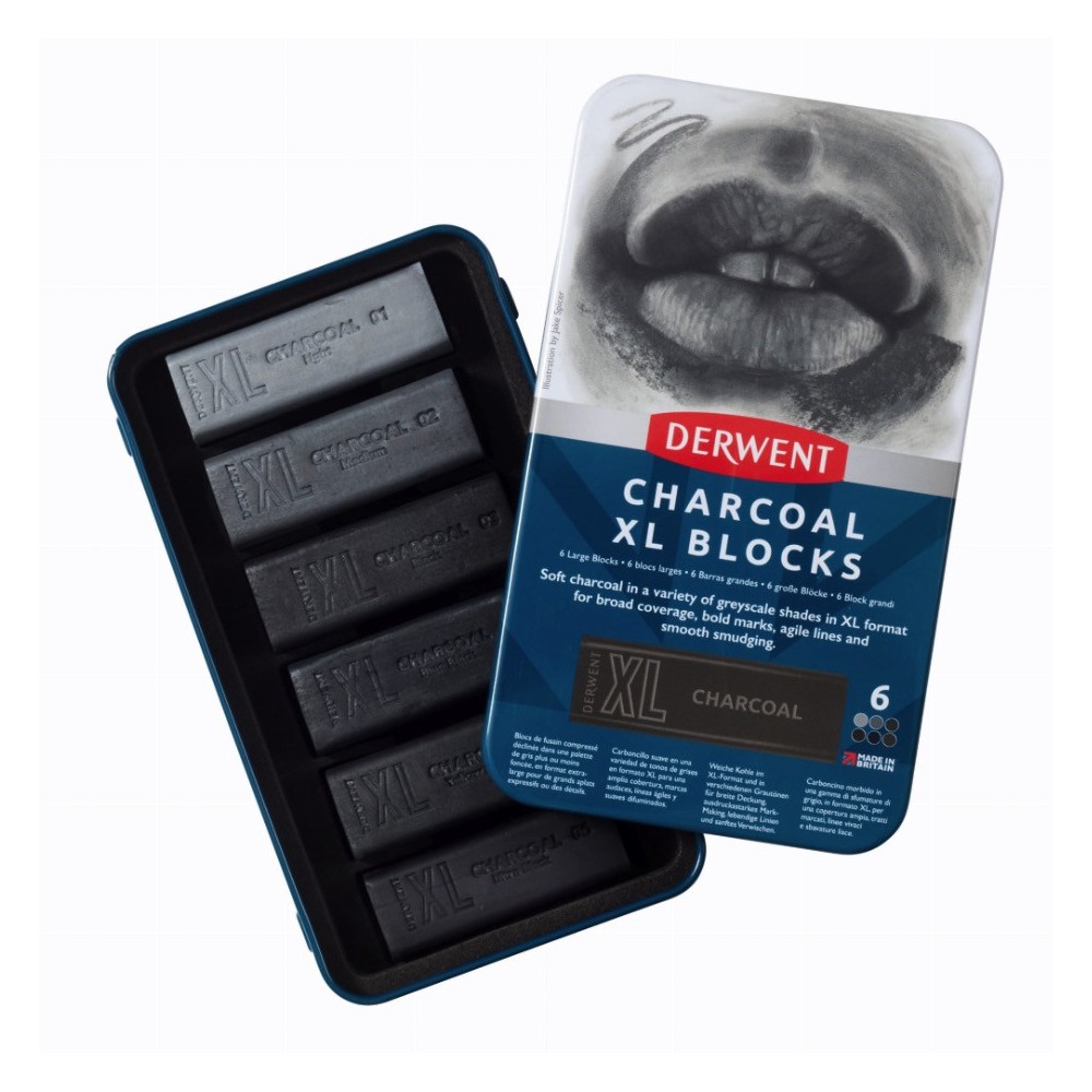 Zestaw węgli Charcoal XL w sztyfcie - Derwent - 6 szt.