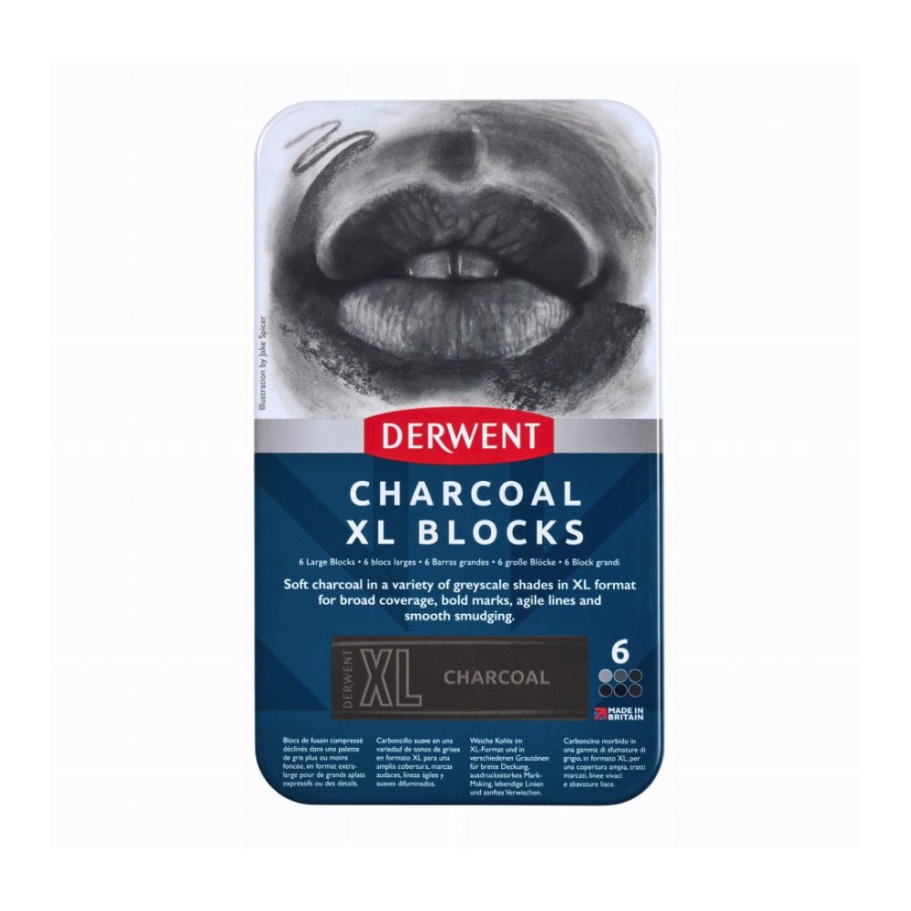 Zestaw węgli Charcoal XL w sztyfcie - Derwent - 6 szt.