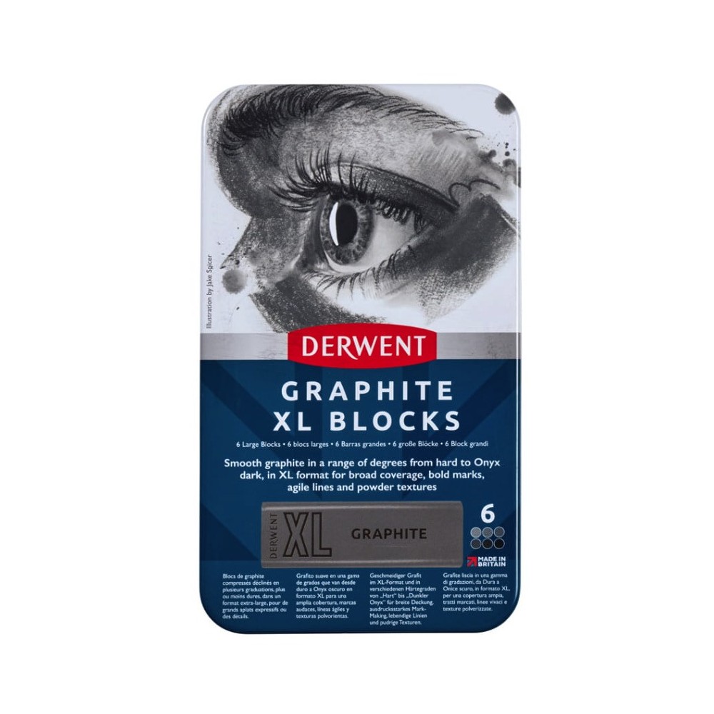 Zestaw grafitów naturalnych Graphite XL w sztyfcie - Derwent - 6 szt.