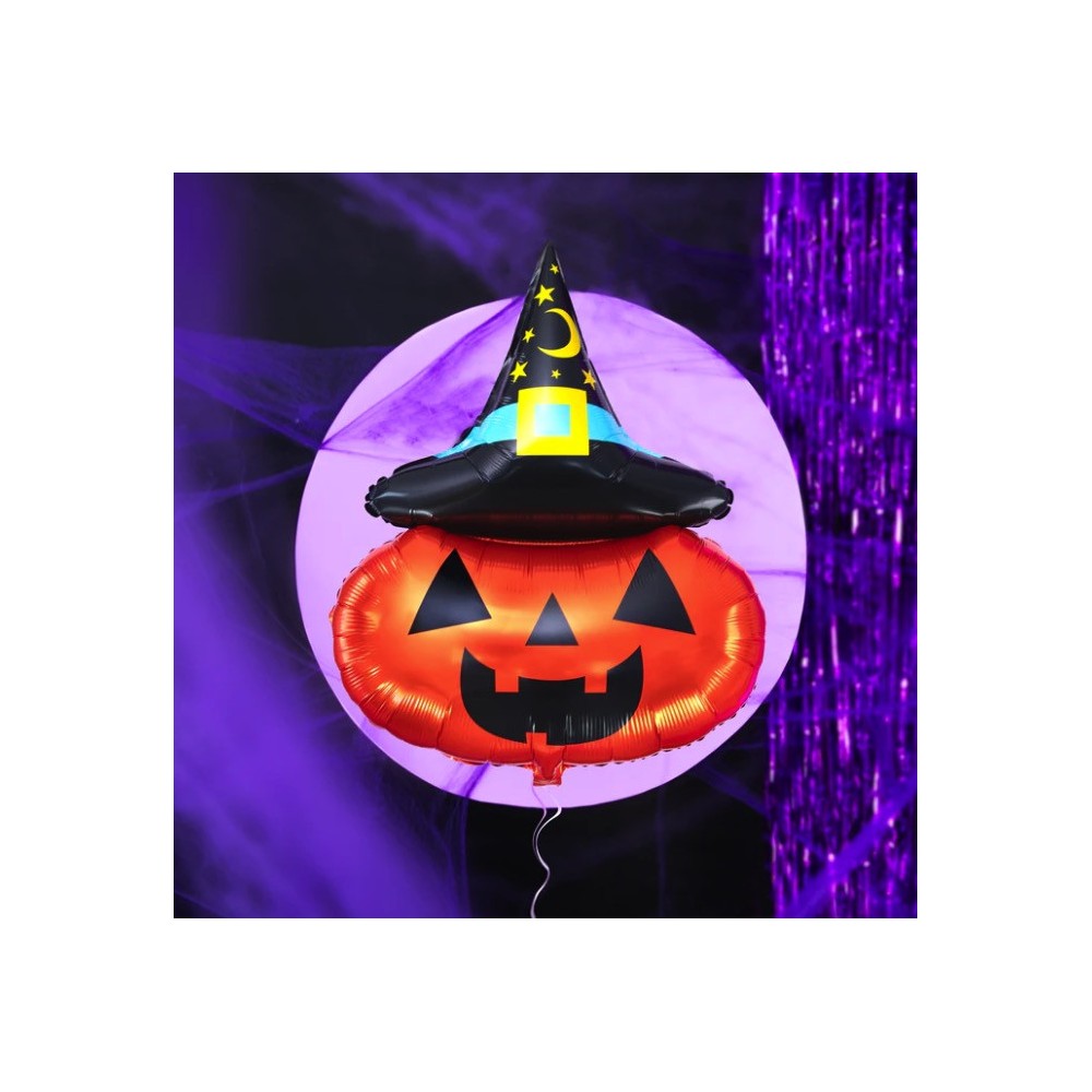 Balon foliowy na Halloween Dynia w Kapeluszu - 64 x 88 cm