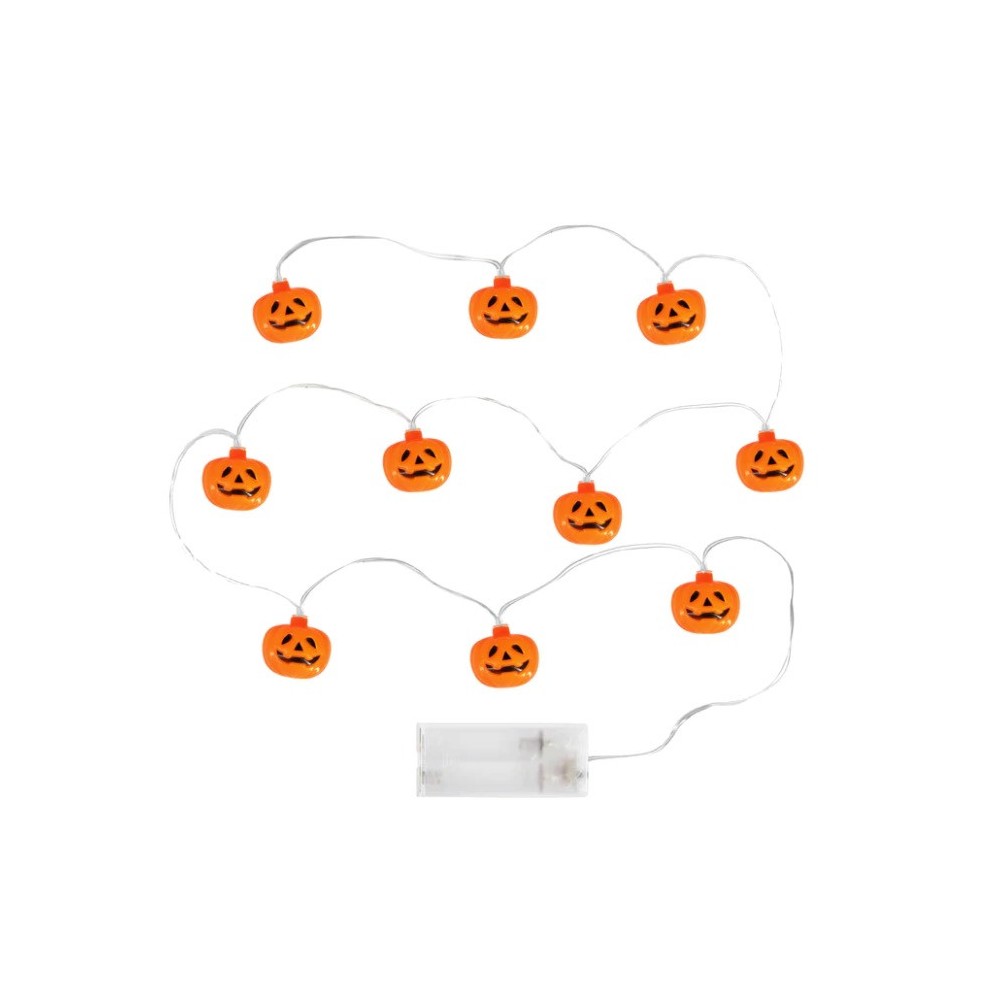 Lampki dekoracyjne na Halloween Dynie LED - pomarańczowe, 2 m