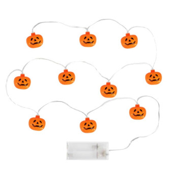 Lampki dekoracyjne na Halloween Dynie LED - pomarańczowe, 2 m