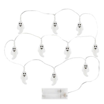 Ghosts LED Halloween lights - white, warm light, 2 m