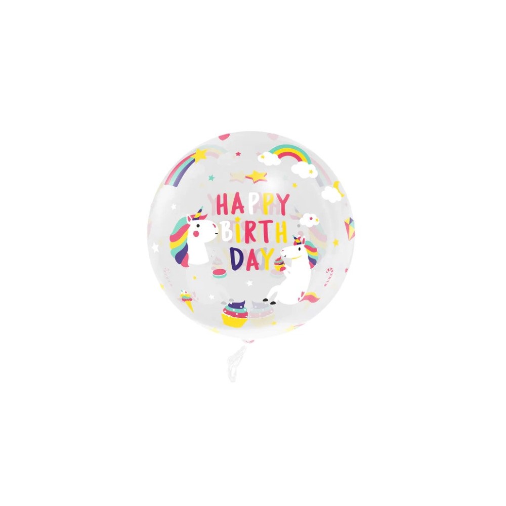 Balon lateksowy Jednorożec - przezroczysty, 45 cm