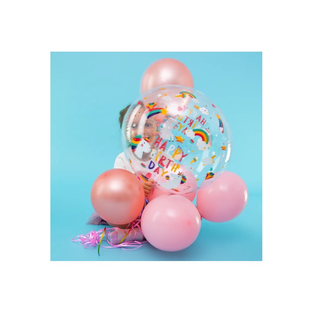 Unicorn transparent latex balloon - 45 cm