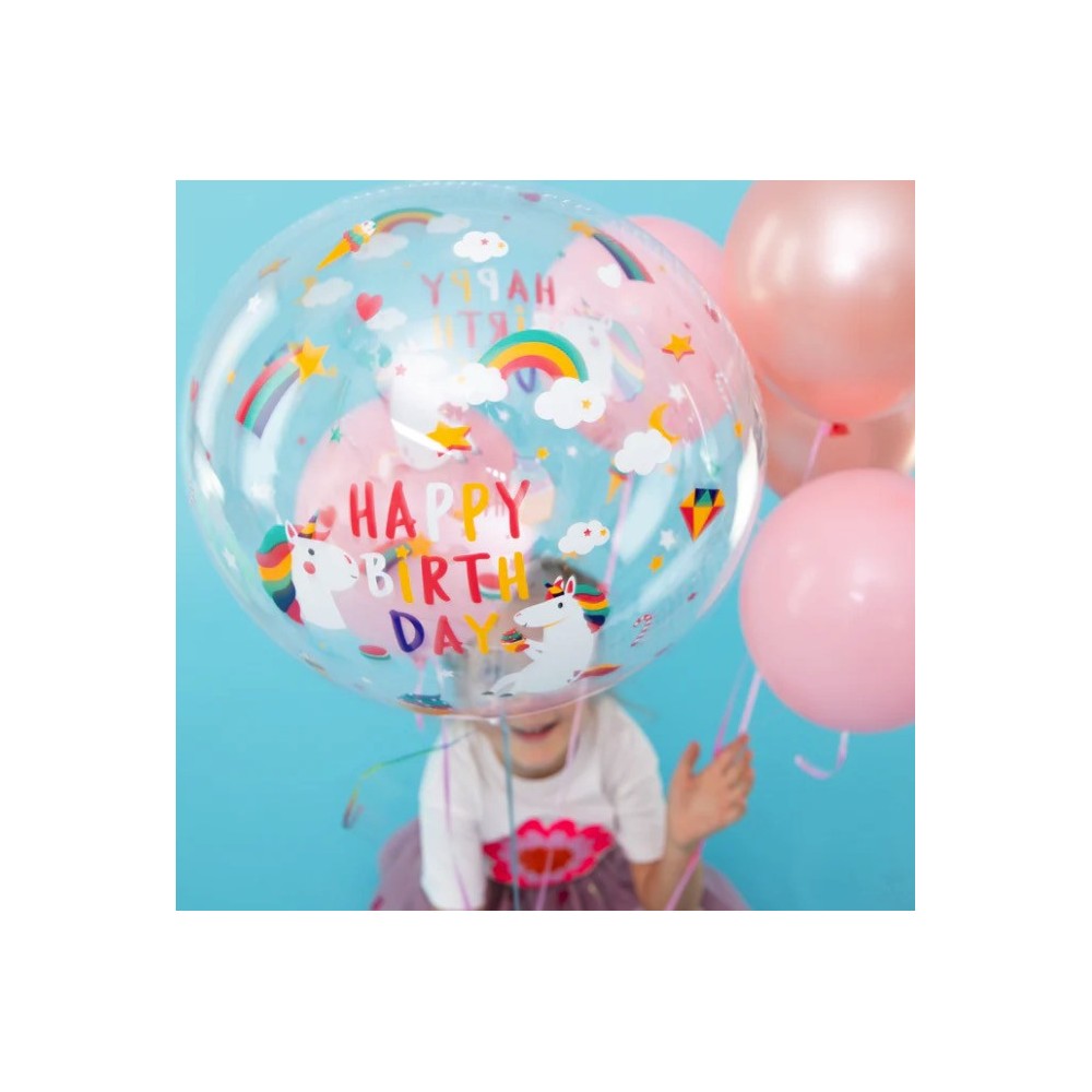 Unicorn transparent latex balloon - 45 cm