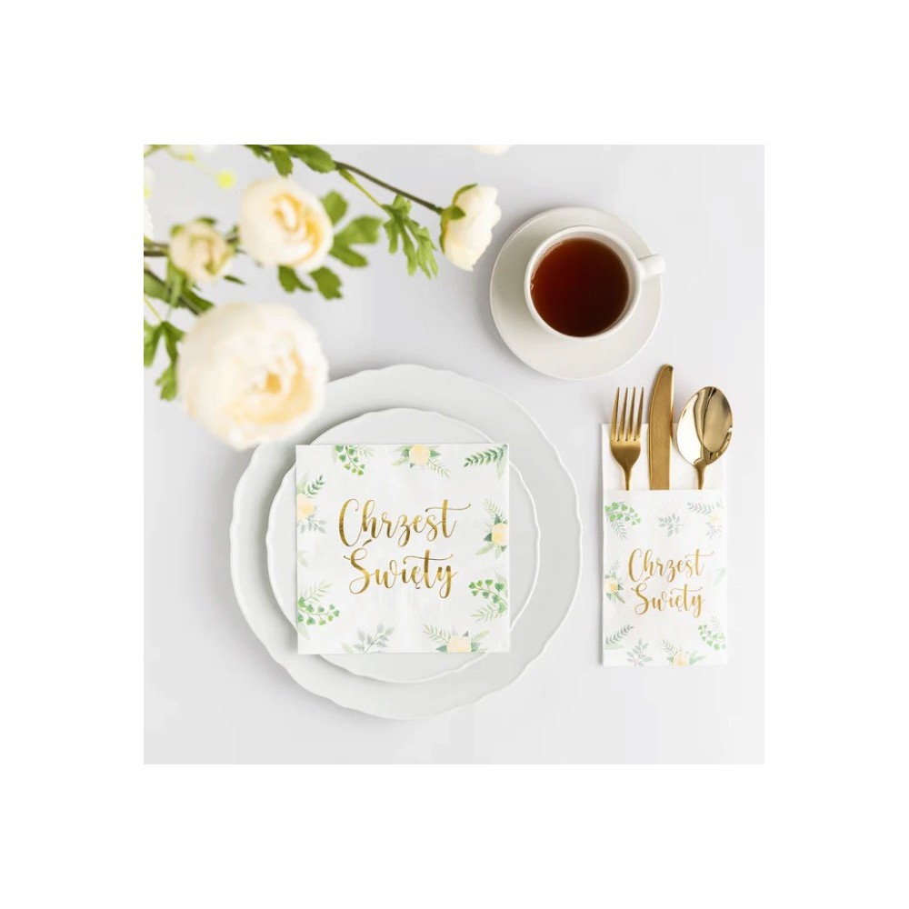 Cutlery pockets Baptism - 16 pcs.