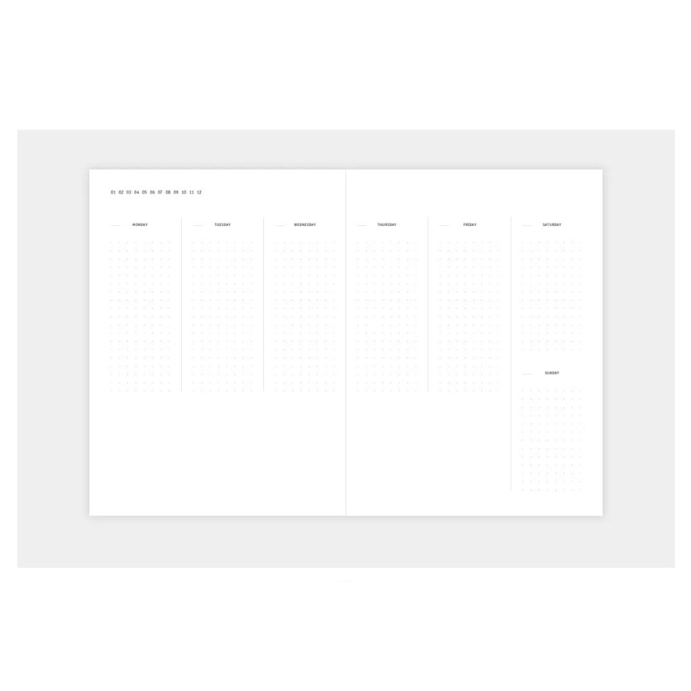 Planner niedatowany Klasyk - Papierniczeni - Anthracite, twarda okładka