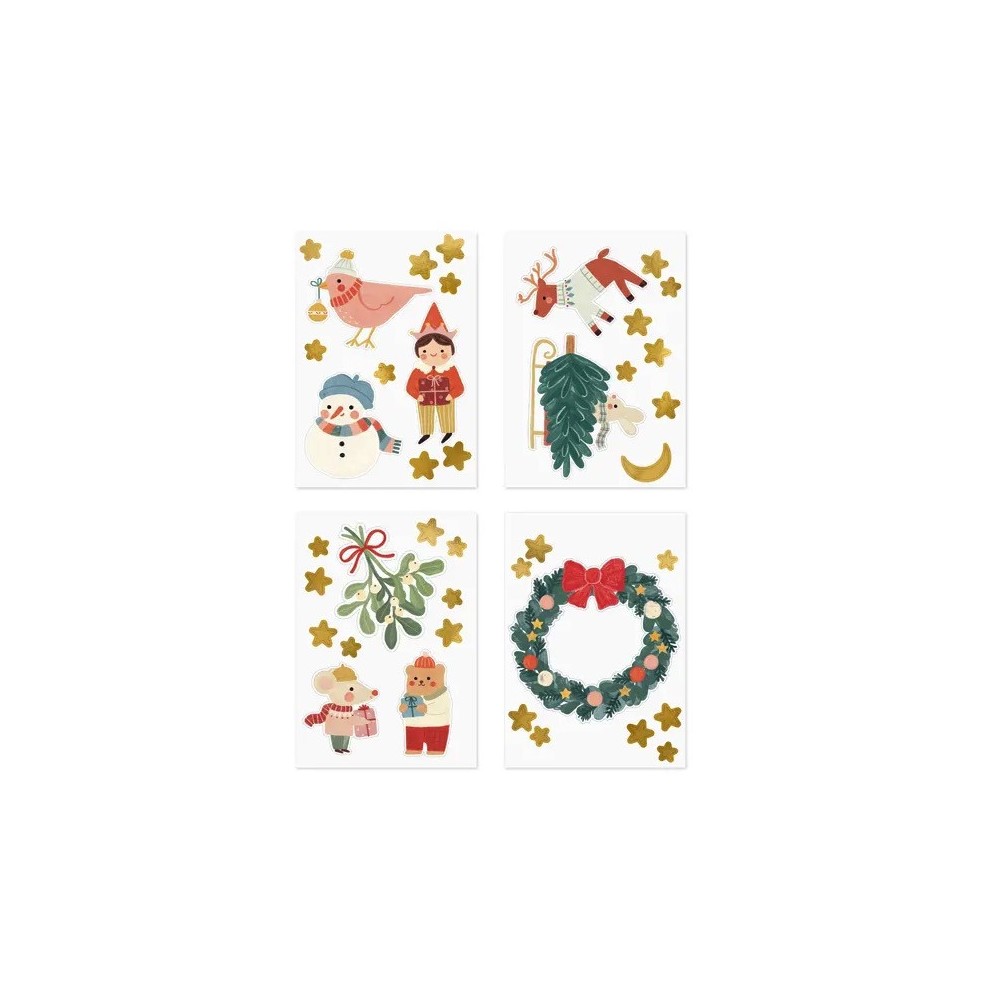 Naklejki świąteczne na okna Merry Christmas - 40 szt.