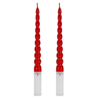 Santa Claus candles - red, 25 cm, 2 pcs.