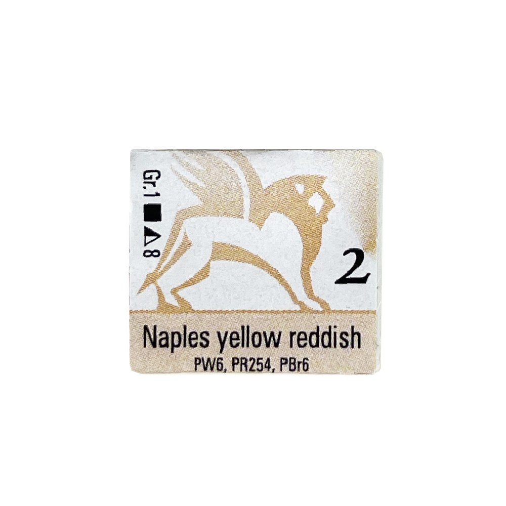 Watercolors in half pans - Renesans - 2, naples yellow reddish, 1,5 ml