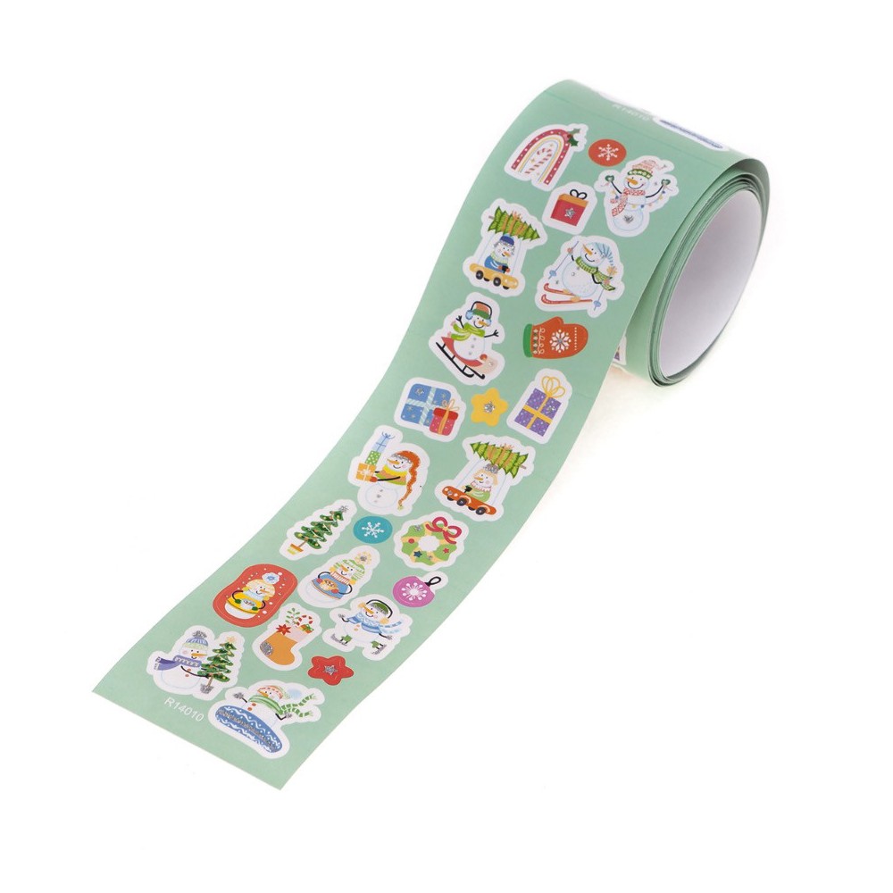 Roll label stickers, Snowman - DpCraft - 190 pcs.